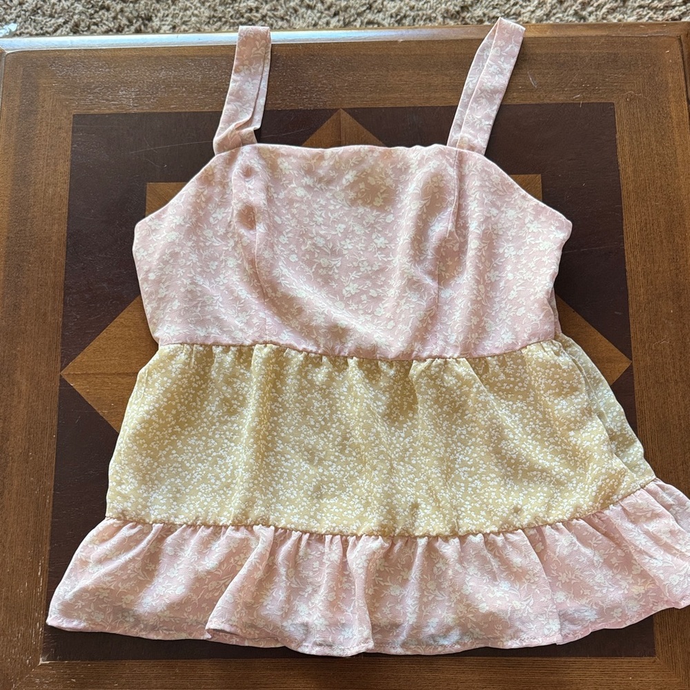 Paper Crane Pink and Cream Floral Camisole
